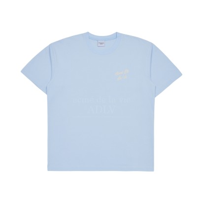 ADLV Script Logo Printing Tee Sky Blue