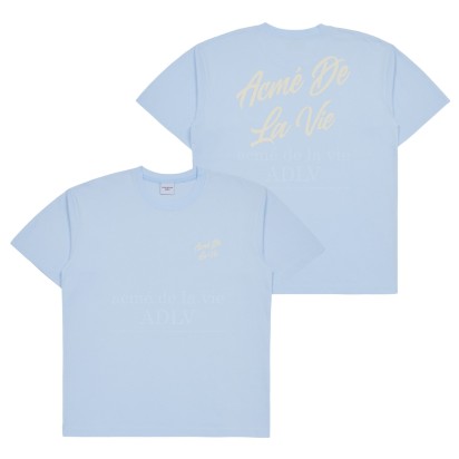 ADLV Script Logo Printing Tee Sky Blue
