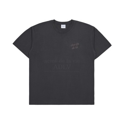 ADLV Script Logo Printing Tee Charcoal