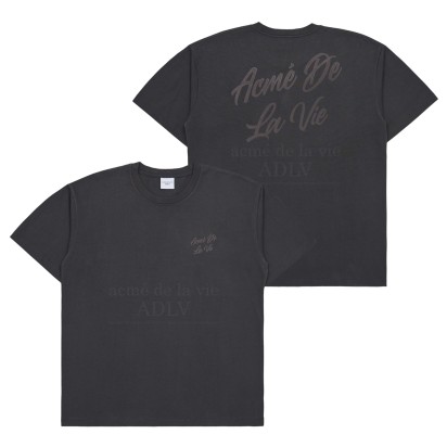 ADLV Script Logo Printing Tee Charcoal