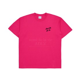 ADLV Script Logo Printing Tee Hot Pink