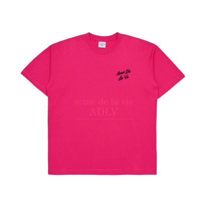 ADLV Script Logo Printing Tee Hot Pink