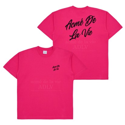 ADLV Script Logo Printing Tee Hot Pink