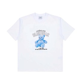 ADLV Blue Teddy Bear Tee White