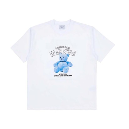ADLV Blue Teddy Bear Tee White