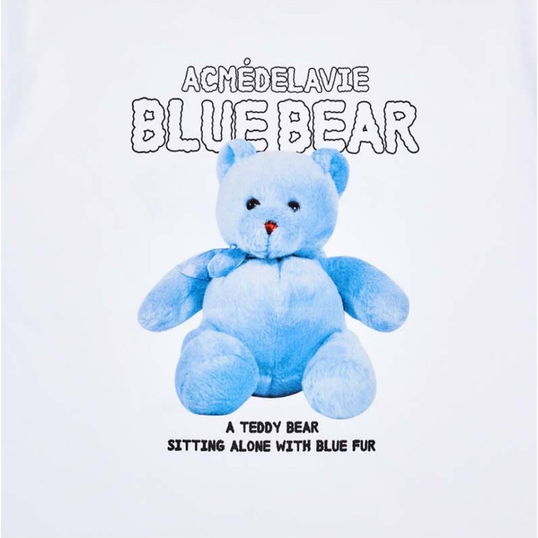 ADLV Blue Teddy Bear Tee White