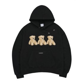 ADLV Three Boucle Bear Hoodie Black