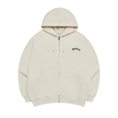 ADLV Gold Chain Bear Doll Zip Up Hoodie Cream