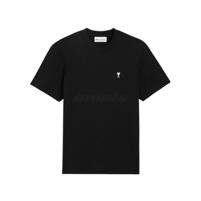 AMI Paris Cotton Ami de Coeur Light Cotton Tee Black