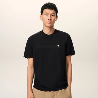 AMI Paris Cotton Ami de Coeur Light Cotton Tee Black