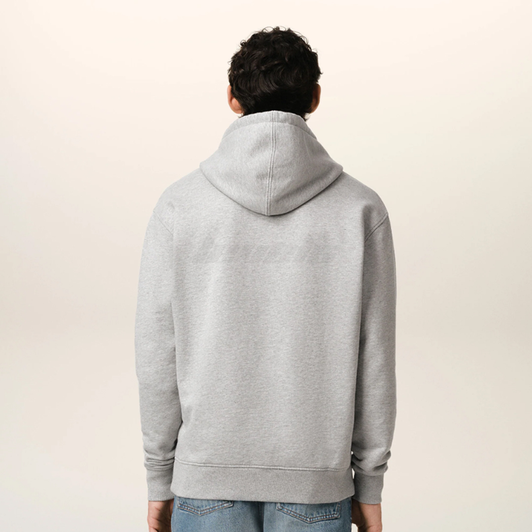 AMI Paris Cotton Ami de Coeur Hoodie Grey