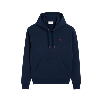 AMI Paris Cotton Ami de Coeur Hoodie Night Blue