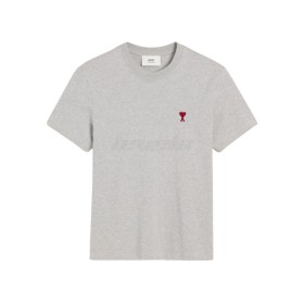 AMI Paris Cotton Ami de Coeur Tee Grey