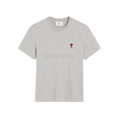 AMI Paris Cotton Ami de Coeur Tee Grey