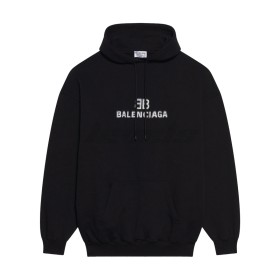 Balenciaga BB Pixel Medium Fit Hoodie Black