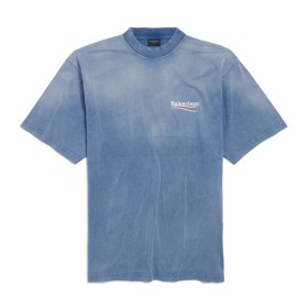 Balenciaga Political Campaign Tee Faded Blue