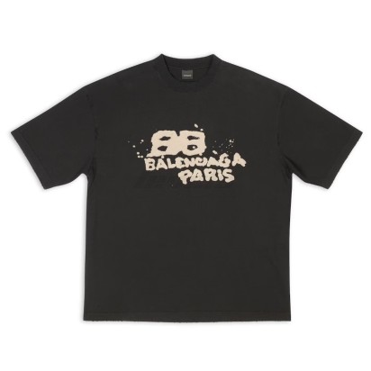 Balenciaga Hand-drawn BB Icon Tee Black