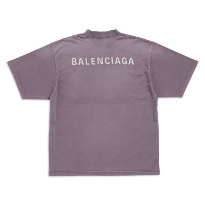 Balenciaga New Balenciaga Back Tee Off Purple/Grey