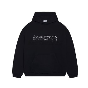 Balenciaga Slime Logo Wide Fit Hoodie Black