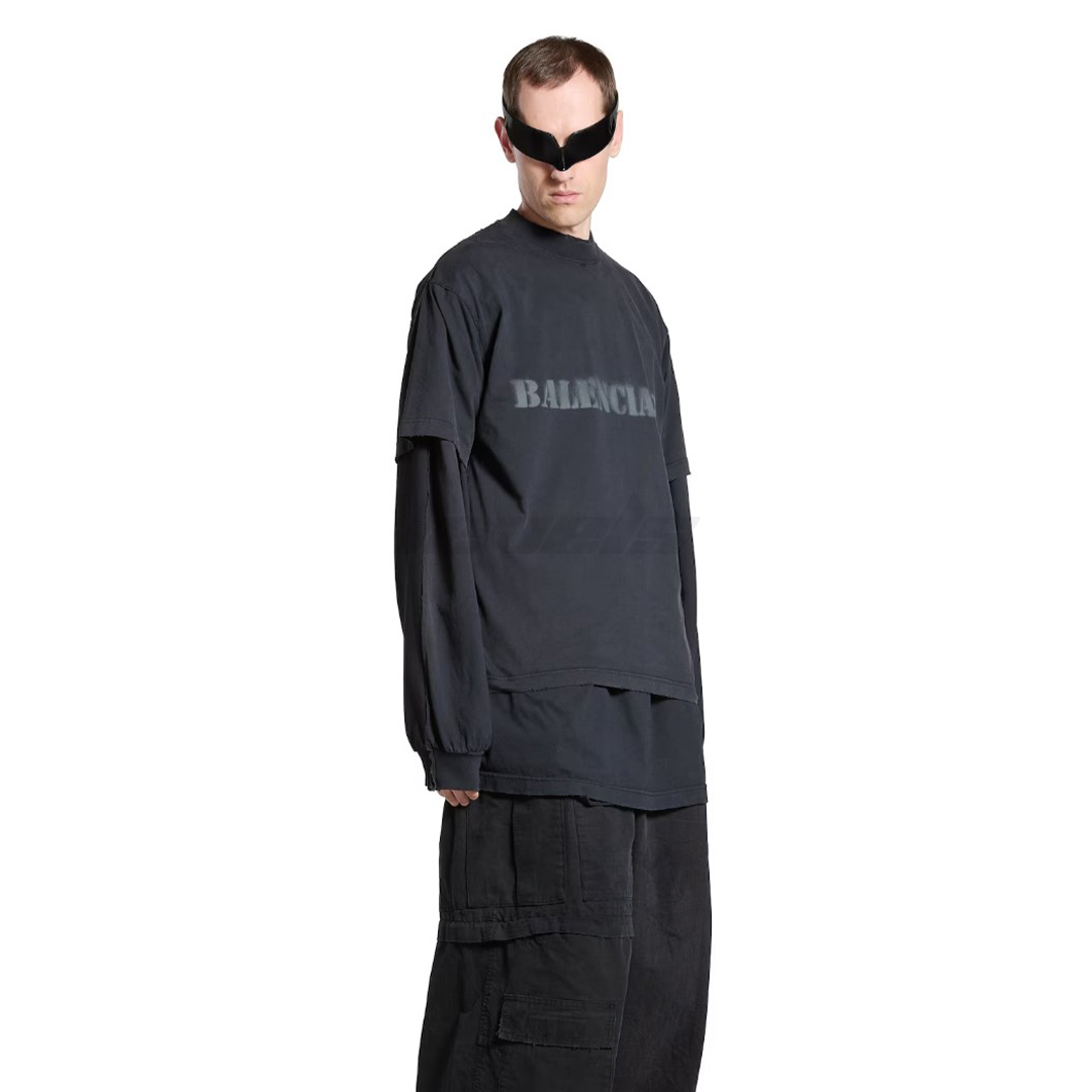 Balenciaga Stencil Type Tee Black
