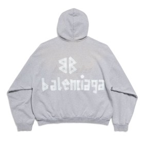 Balenciaga Tape Type TR Ripped Pocket Hoodie Grey