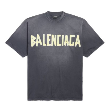 Balenciaga Tape Type Tee Black Faded