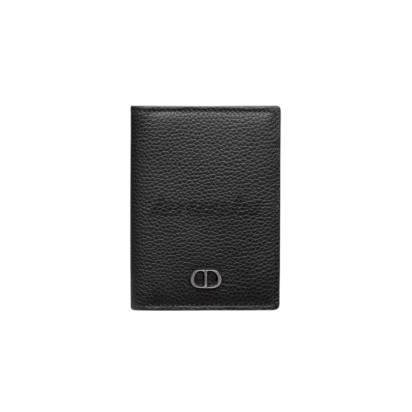 Dior CD Icon Vertical Bifold Card Holder Black