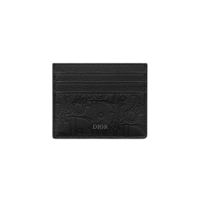 Dior Card Holder Black Gravity Leather