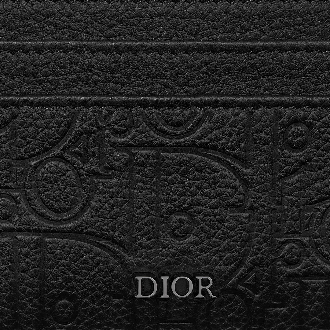 Dior Card Holder Black Gravity Leather
