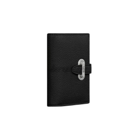 Dior Normandie Vertical Bifold Card Holder Black