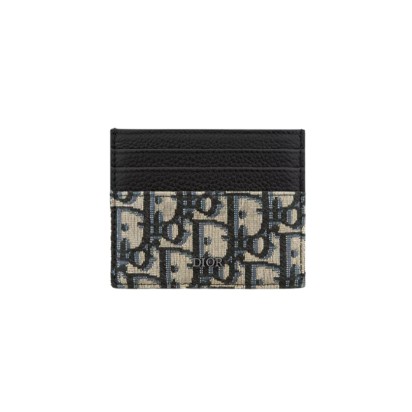 Dior Card Holder Beige and Black Dior Oblique Jacquard