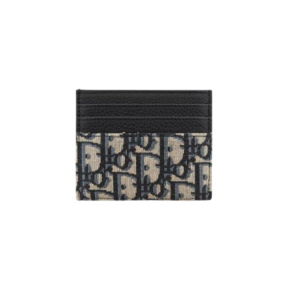 Dior Card Holder Beige and Black Dior Oblique Jacquard