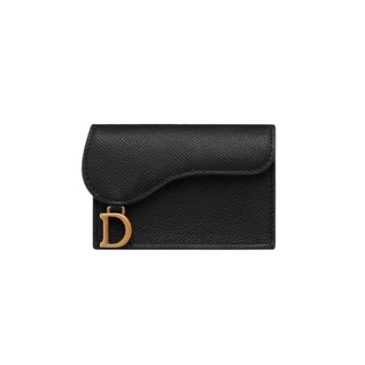 Dior Saddle Bloom Card Holder Black
