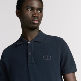 Dior CD Icon Polo Shirt Navy Blue