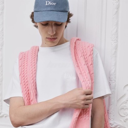 Dior Tee with Dior Embroidery White