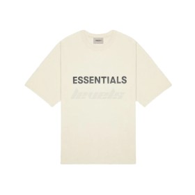 Fear of God ESSENTIALS FW20 3D Silicon Applique Boxy Tee Butter Cream