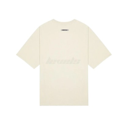 Fear of God ESSENTIALS FW20 3D Silicon Applique Boxy Tee Butter Cream