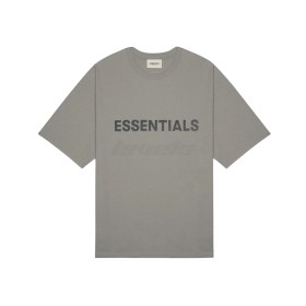 Fear of God ESSENTIALS FW20 3D Silicon Applique Boxy Tee Cement