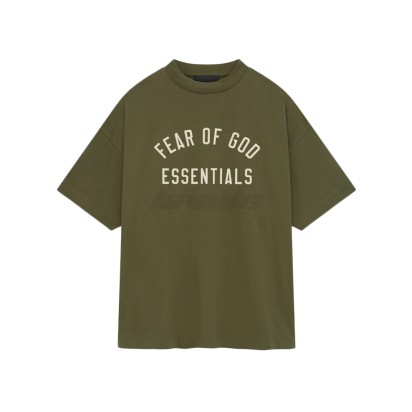 Fear of God ESSENTIALS FW24 Jersey Crewneck Tee Military
