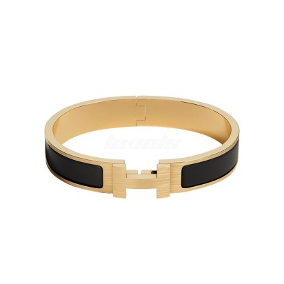 Hermes Clic HH Bracelet Noir Mat Yellow Gold Plated