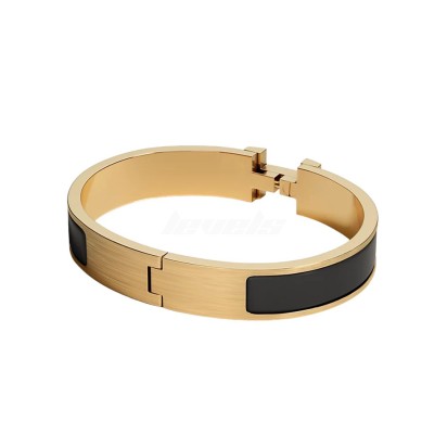 Hermes Clic HH Bracelet Noir Mat Yellow Gold Plated