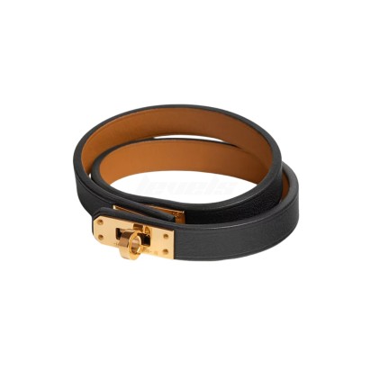 Hermes Mini Kelly Double Tour Bracelet Noir