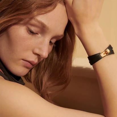 Hermes Mini Kelly Double Tour Bracelet Noir