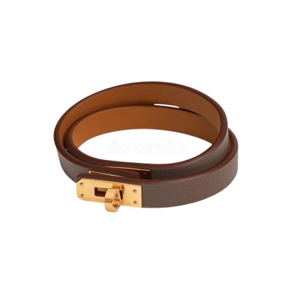 Hermes Mini Kelly Double Tour Bracelet Étoupe