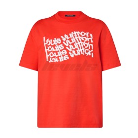 Louis Vuitton Short-Sleeved Cotton Tee Cherry Red