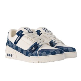 Louis Vuitton Trainer Sneaker Checkered Blue