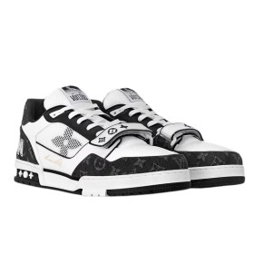 Louis Vuitton Trainer Sneaker Velcro Strap Monogram Denim Noir