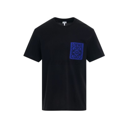 Loewe Embroidered Anagram Logo Relaxed Fit Tee Black