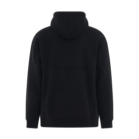 Loewe Anagram Logo Leather Patch Pocket Relaxed Fit Hoodie Black