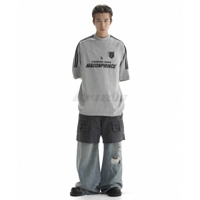 Masonprince MP Logo Y2K 90s OV Raglan Tee Light Gray